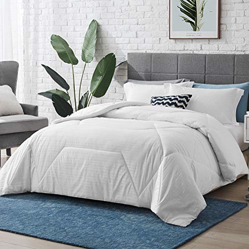 Hansleep Edredón Nórdico Cama 135, 220x200 cm Relleno Nórdico de Fibra Blanco Entretiempo - 300 gr/m² Suave Hipoalergénico & Reversible con Pestañas de Esquina (Todas Las Medidas)