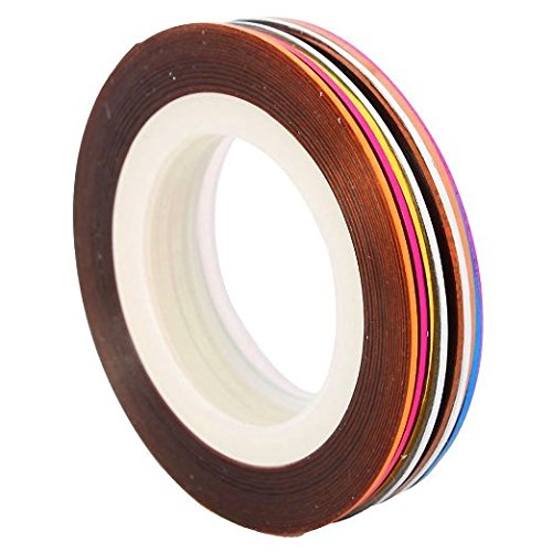 Haobase - Rollos de cinta adhesiva para decoración de uñas, 30 unidades, varios colores