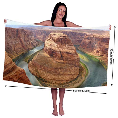 HAOHAODE - Toalla de baño de microfibra suave para adultos (gran cañón, diseño de herradura de Gran Cañón Colorado River Canyon)