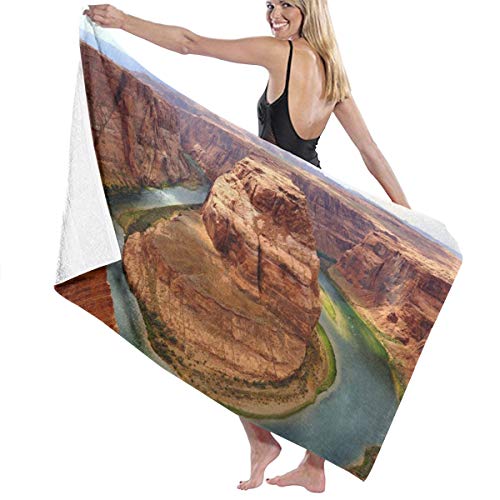 HAOHAODE - Toalla de baño de microfibra suave para adultos (gran cañón, diseño de herradura de Gran Cañón Colorado River Canyon)
