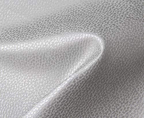 HAPPERS 0,50 Metros de Polipiel para tapizar, Manualidades, Cojines o forrar Objetos. Venta de Polipiel por Metros. Diseño Luna Color Plata Ancho 140cm