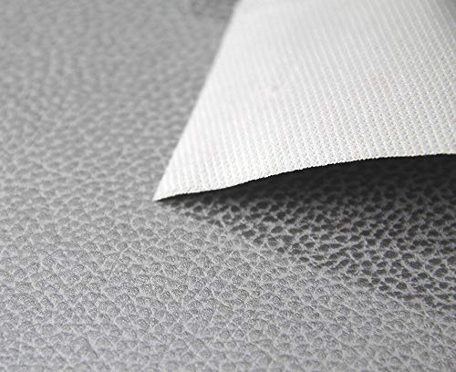 HAPPERS 0,50 Metros de Polipiel para tapizar, Manualidades, Cojines o forrar Objetos. Venta de Polipiel por Metros. Diseño Luna Color Plata Ancho 140cm