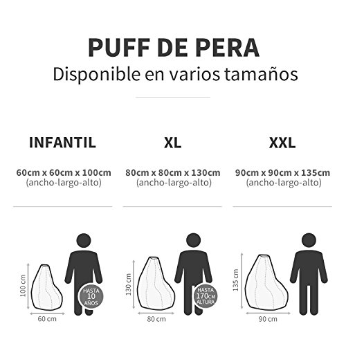 HAPPERS Puff Pera Polipiel Indoor Rosa XL