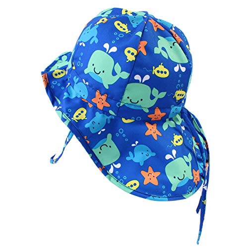 Happy Cherry - Sombrero de Verano para Bebés Niños con Ala Grande para Playa Natación Protección de Sol Cara y Cuello - 48CM/6-12Meses