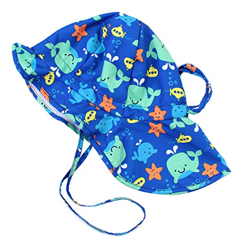 Happy Cherry - Sombrero de Verano para Bebés Niños con Ala Grande para Playa Natación Protección de Sol Cara y Cuello - 48CM/6-12Meses