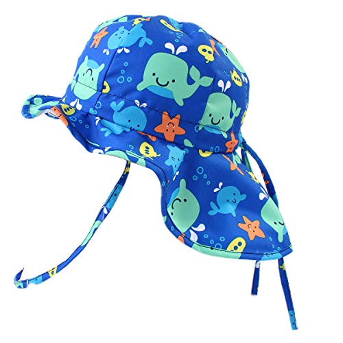 Happy Cherry - Sombrero de Verano para Bebés Niños con Ala Grande para Playa Natación Protección de Sol Cara y Cuello - 48CM/6-12Meses