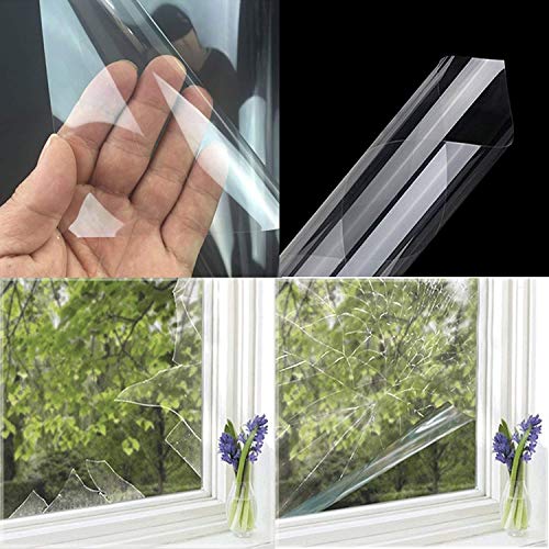 Happyroom Película para Ventana de Seguridad y Seguridad Rollo de Vinilo para Ventana de Seguridad Transparente, Protector de Cristal, antiroturas (76cm*5m)