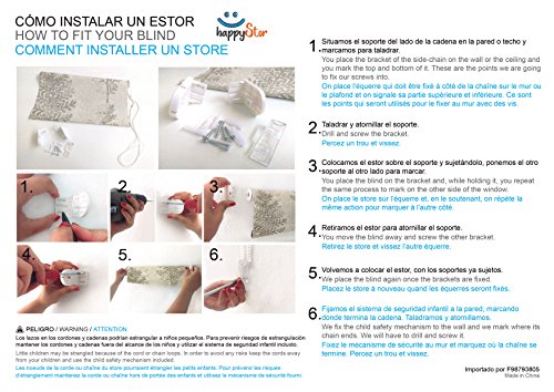 HappyStor Clear Estor Enrollable A Medida Tejido Liso Traslúcido 114-Rosa Medida Total Estor: 150x175 (**Solo Ancho Tela:146-147cm.**)