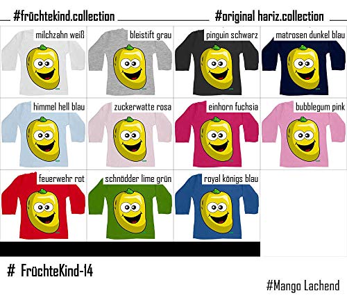 Hariz - Camiseta de manga larga para bebé, diseño de frutas, multicolor, tarjetas de regalo, diente de leche, color blanco