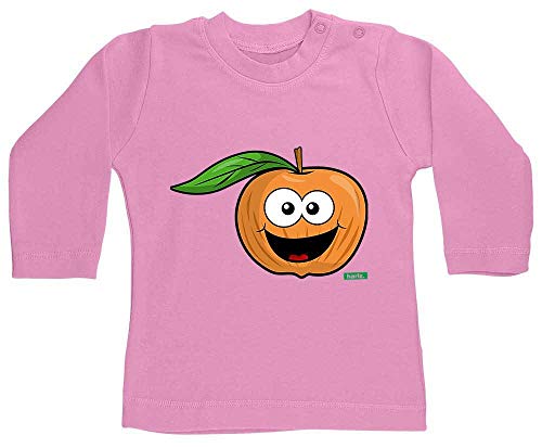 Hariz - Camiseta de manga larga para bebé, melocotón, fruta, dulce, Plus tarjeta de regalo, color rosa