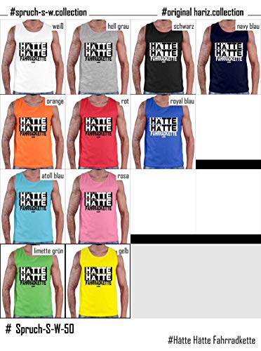 Hariz - Camiseta de tirantes para hombre, con texto en alemán, color blanco y negro, incluye tarjeta de regalo Color azul. XL