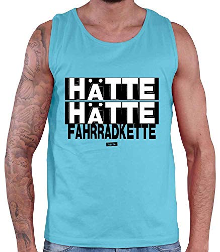 Hariz - Camiseta de tirantes para hombre, con texto en alemán, color blanco y negro, incluye tarjeta de regalo Color azul. XL