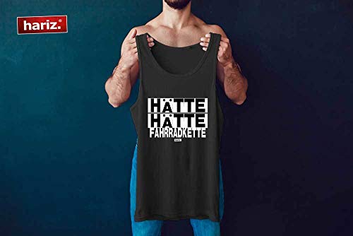 Hariz - Camiseta de tirantes para hombre, con texto en alemán, color blanco y negro, incluye tarjeta de regalo Color azul. XL