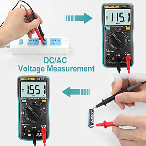 HASAGEI 4000 cuentas TRMS multímetro digital/ohmímetro/voltímetro de rango automático para resistencia/diodos/ciclo de trabajo/capacitancia/frecuencia/medición relativa, protección de sobrecarga de