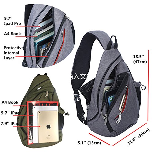 HASAGEI Mochila Cruzada para Hombro Mochila de Hombro Bolso de Hombro Bolsos Cruzados Práctico y Espacioso 18.7x11.8x5.1inch (47x30x13cm)