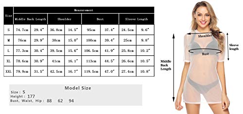 Hawiton Vestido de Playa Mujer Transparente Pareos Sexy Camisola de Playa Traje de Baño Cover Up Bikini Cover up
