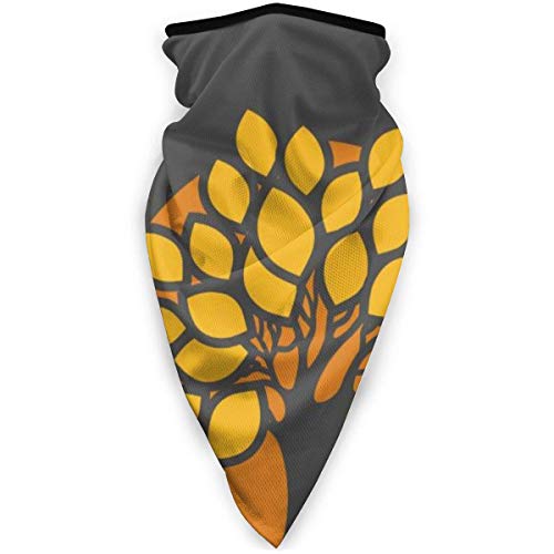 HCKZ Árbol de desfoliación naranja abstracto estilizado 9,5 'x 20' pulgadas UV protector facial usado más de 12 formas como envoltura para la cabeza, polaina para el cuello, diadema, protector para la