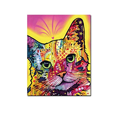 HD print abstract watercolor abstract cat pintura al óleo sobre lienzo pop art animal wall picture para sala de estar sofá pintura decorativa sin marco A26 50x70cm