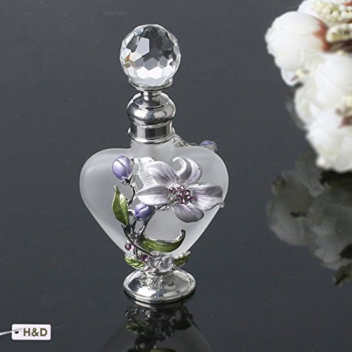 H&D Restore Ancient Ways - Botellas de perfume de cristal con incrustaciones de diamantes redondos