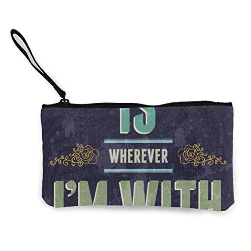 Hdadwy El hogar Pasado de Moda es Que te Amo Monedero de Lona con Cremallera, Bolso de Maquillaje Personalizado para Dama, Bolso, Maleta Accesorios para Mujer