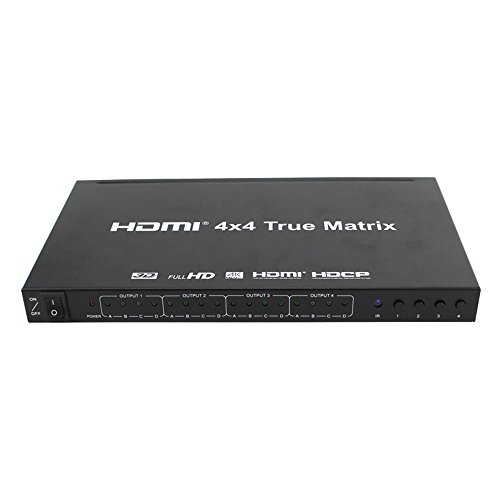 HDMI Matrix Switcher 4X4 4 en 4 High Definition Matrix 1.4 Edition Soporte 4K 2K 3D Splitter de TV Conversores Digitales a Analógicos Incluye 4 entradas y 4 Salidas compatibles Full HD 1080P