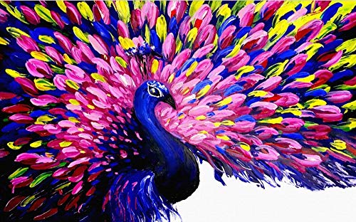 HDOUBR Papel Tapiz fotográfico Personalizado Estilo de Pintura Mural Color del Pavo Real Arte Pintura al óleo Pintura Decorativa de la Pared Papel de Pared-b, 300x210 cm (118.1 por 82.7 in)