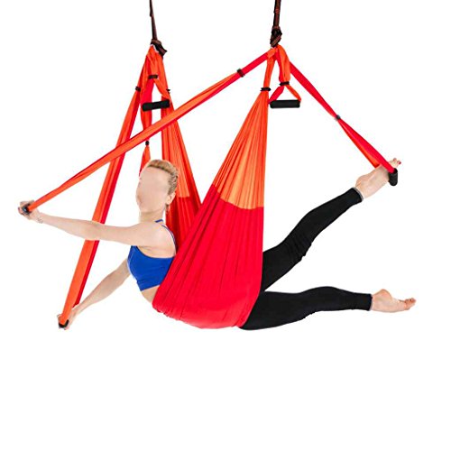 heacker Aerial Yoga Swing Flying Hamaca Conjunto antigravedad 6 empuñadura Silla Colgante de Fitness Kit Pilates oscilación de la Correa