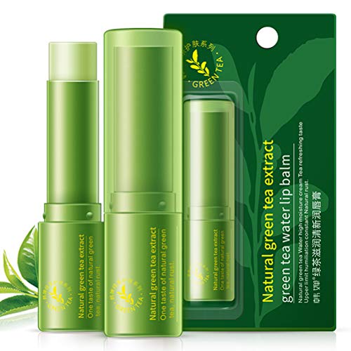 Healifty Bálsamo de labios hidratante natural, 3 g, té verde, esencia de labios, bálsamo labial refrescante, cuidado suave para las mujeres