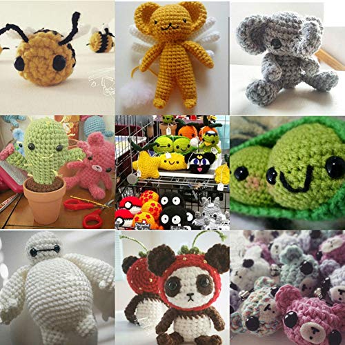 HEEPDD 100pcs Doll Eyes, 6/9/10 / 12mm Black Plastic Doll Safety Eyes con arandela DIY Doll Making Reparación de Accesorios para Puppet Plush Animal Teddy Bear Felting Toys(6mm)