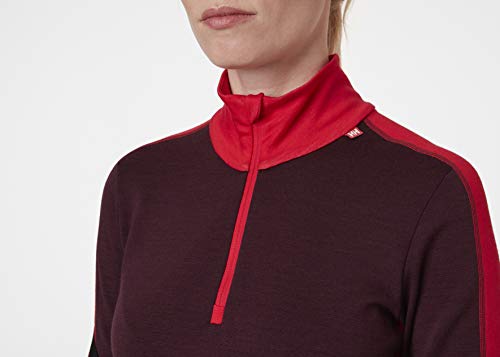Helly Hansen LIFA Merino Lightweight 1/2 - Sudadera para Mujer, Mujer, Sudadera, 49383, Rosa Salvaje, Extra-Small