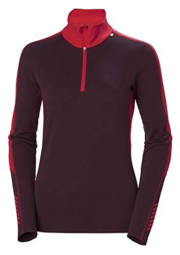 Helly Hansen LIFA Merino Lightweight 1/2 - Sudadera para Mujer, Mujer, Sudadera, 49383, Rosa Salvaje, Extra-Small