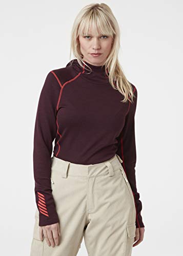 Helly Hansen LIFA Merino Midweight - Sudadera con Capucha para Mujer, Unzutreffend, Evergreen, LIFA Merino Midweight - Sudadera con Capucha, Mujer, Color Rosa Salvaje, tamaño Large