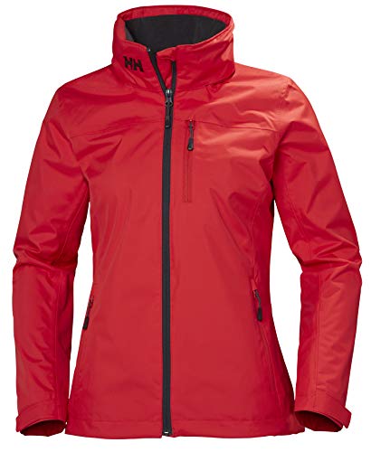 Helly Hansen W Crew Hooded Midlayer Chaqueta Impermeable, Cortavientos y Transpirable, con Capucha, Mujer, Rojo (Alerta), M