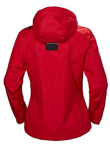 Helly Hansen W Crew Hooded Midlayer Chaqueta Impermeable, Cortavientos y Transpirable, con Capucha, Mujer, Rojo (Alerta), M