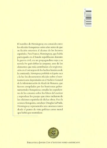 Hemingway prohibido en España: 73 (Biblioteca Javier Coy d'Estudis Nord-Americans)