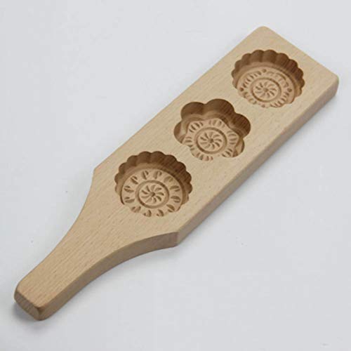 Hemoton 3 rejillas de flores formas ambientales de madera para magdalenas y pastel de luna moldes hechos a mano para jabón galletas de chocolate