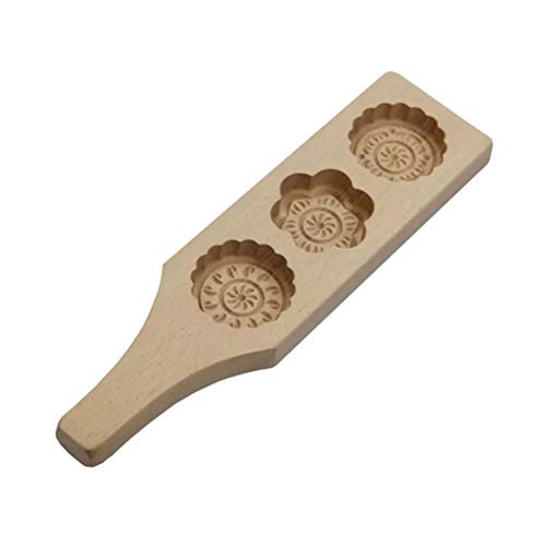 Hemoton 3 rejillas de flores formas ambientales de madera para magdalenas y pastel de luna moldes hechos a mano para jabón galletas de chocolate