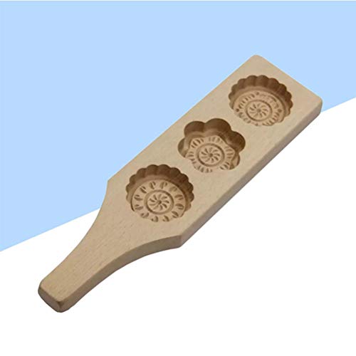 Hemoton 3 rejillas de flores formas ambientales de madera para magdalenas y pastel de luna moldes hechos a mano para jabón galletas de chocolate