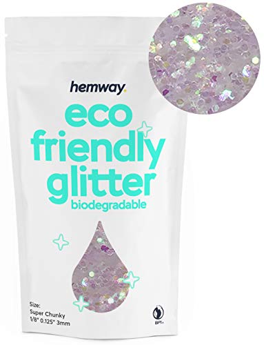 Hemway biodegradable Eco Body Glitter - cosmético seguro - 100g extra gruesos - madre de la perla