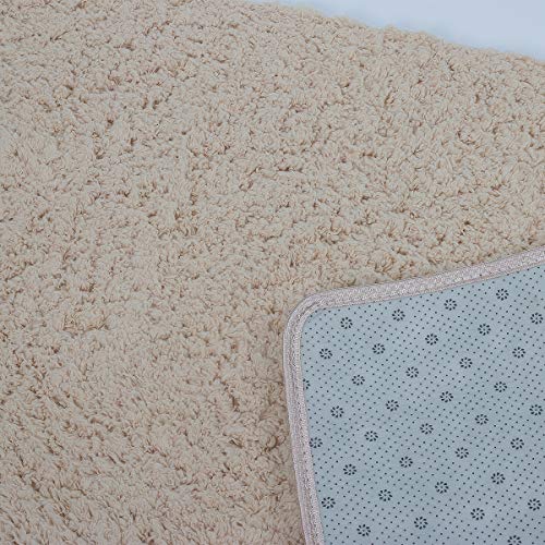 HEQUN Alfombra Antideslizante Alfombras/Alfombra Shaggy de la Sala de Estar súper Blandas Alfombra Peluda mullida para el hogar Deco Comedor Dormitorio Niños (Marrón Claro, 100x160cm)