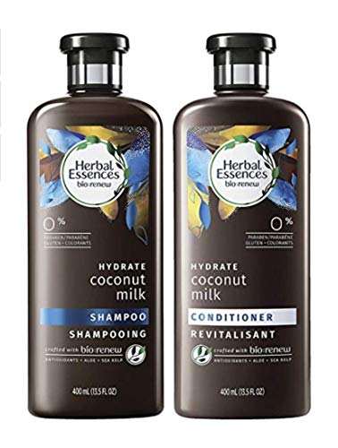 Herbal Essences - Champú y acondicionador Bio-Renew Hydrate Coconut Milk, 2 x 400 ml, con leche de coco