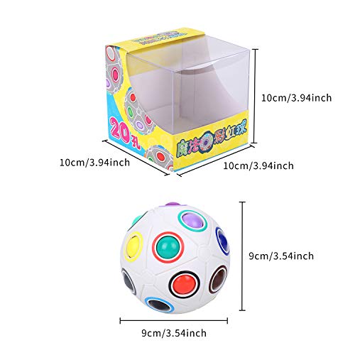 Herefun Magic Ball, Bola de Arco Iris Bola de Arco Iiris Magic Rainbow Cube Spherical Cube Puzzle Rompecabezas Juguetes Educativos para Niños Adult Stress Reliever