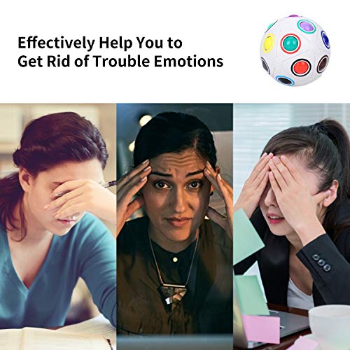 Herefun Magic Ball, Bola de Arco Iris Bola de Arco Iiris Magic Rainbow Cube Spherical Cube Puzzle Rompecabezas Juguetes Educativos para Niños Adult Stress Reliever