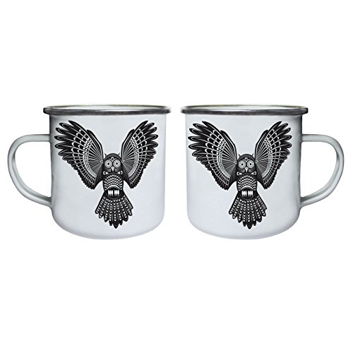 Hermosa etnia negra Eagle Retro, lata, taza del esmalte 10oz/280ml x952e