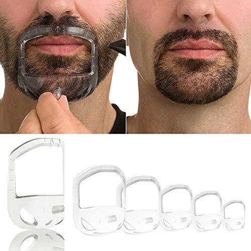 Herramientas de Belleza Cuidado de la Barba del Kit de 5 Piezas de la Plantilla Guía de diseño de la Barba del Bigote de Cepillo Perilla Afeitado Barba Talladora Estilo para Hombre Brocha de Afeitar