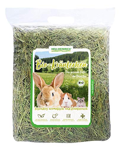 Heu-Heinrich® 1 kg Bio – Bergwiesen – Hierbas Héroes del parque natural Turingia Bosque para conejos cobayas roedores