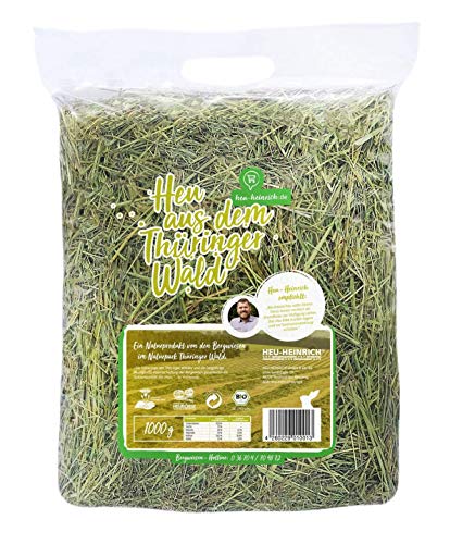 Heu-Heinrich® 4 x 1 kg Bio – Bergwiesen – Hierbas Héroes del parque natural Turingia Bosque para conejos cobayas roedores
