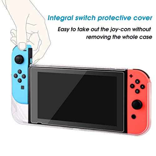 HEYSTOP Carcasa Nintendo Switch, Funda Nintendo Switch con Protector de Pantalla para Nintendo Switch Console y Joy Cons con 6 Agarres para el Pulgar