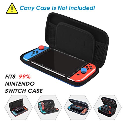 HEYSTOP Carcasa Nintendo Switch, Funda Nintendo Switch con Protector de Pantalla para Nintendo Switch Console y Joy Cons con 6 Agarres para el Pulgar