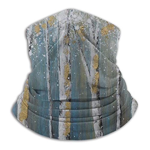 hfdff Máscara facial de pasamontañas con paisaje de bosque de árbol azul, protector de boca de moda para adultos unisex ligero, paño reutilizable y lavable